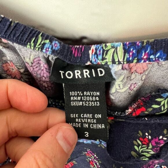 Torrid Women's Floral Peplum Cami Top Size 3 Multicolor Tank - Picture 4 of 6